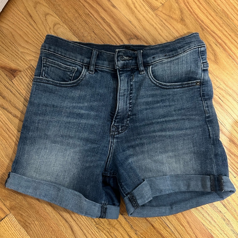 Denim Midi Shorts - Express
